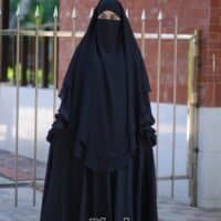 Two Layers Hijab - Black